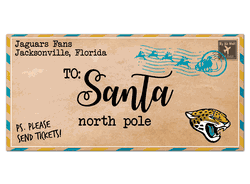 Jacksonville Jaguars To Santa 6x12 Sign