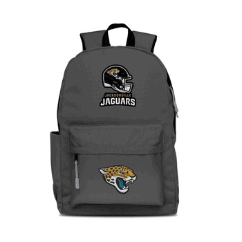 Jacksonville Jaguars Two-Logo Campus Backpack, Gray with Gray Zipper