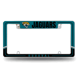 Jacksonville Jaguars Two-Tone 12" x 6" Chrome All Over Automotive License Plate Frame