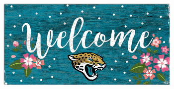 Jacksonville Jaguars Welcome Floral 6x12 Sign