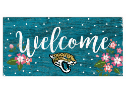 Jacksonville Jaguars Welcome Floral 6x12 Sign