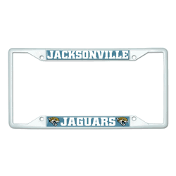 Jacksonville Jaguars White Metal License Plate Frame - 6.25"x12.25"