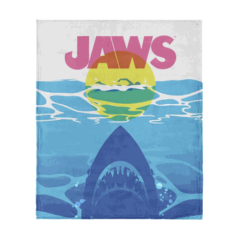 Jaws CMYK Poster Silk Touch Throw Blanket 40x50 inches