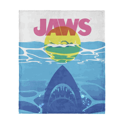 Jaws CMYK Poster Silk Touch Throw Blanket 40x50 inches