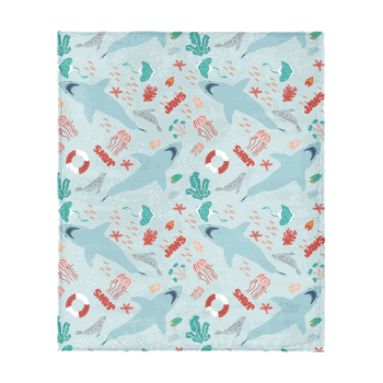 Jaws Coastal Sharks Silk Touch Throw Blanket 50x60 inches