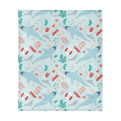 Jaws Coastal Sharks Silk Touch Throw Blanket 50x60 inches