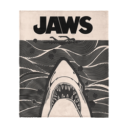 Jaws Duotone Poster Silk Touch Throw Blanket 50x60 inches
