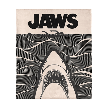 Jaws Duotone Poster Silk Touch Throw Blanket 50x60 inches