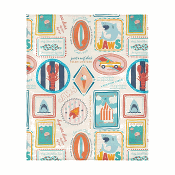 Jaws Jaws Post Stamps Silk Touch Throw Blanket 40x50 inches