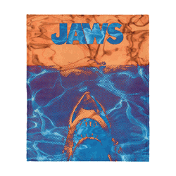 Jaws Neon Poster Silk Touch Throw Blanket 50x60 inches