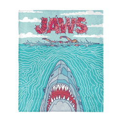 Jaws Squiggle Poster Silk Touch Throw Blanket 50x60 inches