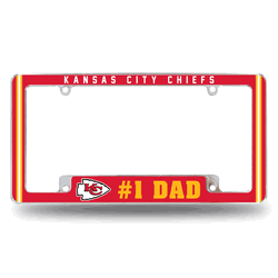 Kansas City Chiefs #1 Dad 12" x 6" Chrome All Over Automotive License Plate Frame