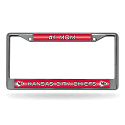 Kansas City Chiefs #1 Mom 12" x 6" Silver Bling Chrome Car/Truck/SUV Auto Accessory
