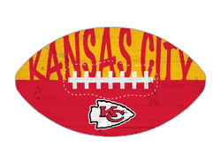 Kansas City Chiefs 12" Football Cutout Sign with City Name