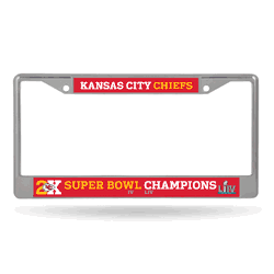 Kansas City Chiefs  12" x 6" Chrome Frame With Decal Inserts