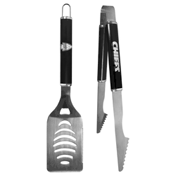 Kansas City Chiefs 2 pc Black Steel Tailgate BBQ Set