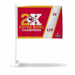 Kansas City Chiefs 2 Time Super Bowl Champions Car Flag
