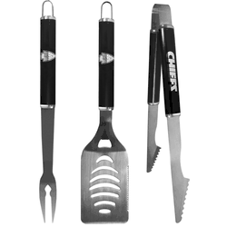 Kansas City Chiefs 3 pc Steel BBQ Set in Black