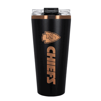 Kansas City Chiefs 32oz Black and Copper Big Slim with Straw