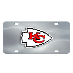 Kansas City Chiefs 3D Stainless Steel License Plate