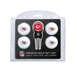 Kansas City Chiefs 4 Ball Gift Set + Divot Tool & Marker
