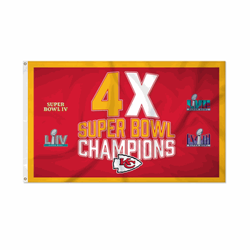Kansas City Chiefs 4 Time Super Bowl Champions 3' x 5' Banner Flag