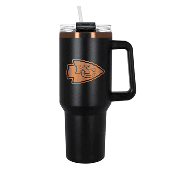 Kansas City Chiefs 40oz Black and Copper Colossus Travel Mug with Straw