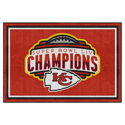 Kansas City Chiefs 5ft. x 8 ft. Plush Area Rug, 2020 Super Bowl LIV Champions