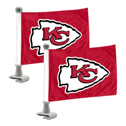 Kansas City Chiefs Ambassador Car Flags - 2 Pack Mini Auto Flags, 4in X 6in