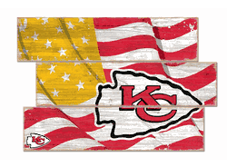 Kansas City Chiefs American Flag 3 Plank
