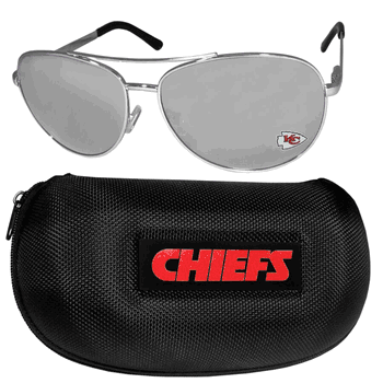 Kansas City Chiefs Aviator Sunglasses and Case