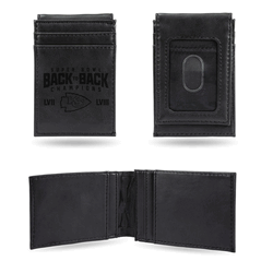 Kansas City Chiefs Back to Back Champs Laser Engraved Front Pocket Wallet