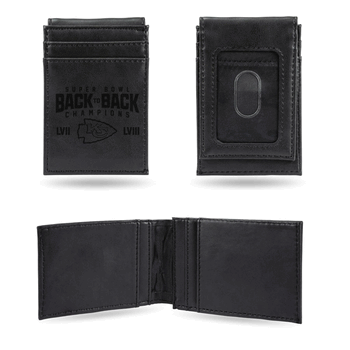 Kansas City Chiefs Back to Back Champs Laser Engraved Front Pocket Wallet