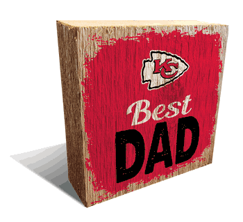 Kansas City Chiefs Best Dad 6x6 Wood Block