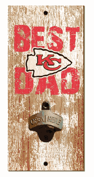 Kansas City Chiefs Best Dad Bottle Opener  Wood Sign