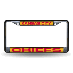 Kansas City Chiefs Black 12" x 6" Black Laser Cut Chrome Frame
