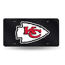 Kansas City Chiefs Black 12" x 6" Laser Cut Tag For Car/Truck/SUV