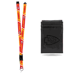 Kansas City Chiefs Black Front Pocket Wallet Set
