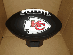 Kansas City Chiefs Black Matte Logo Full Size Football