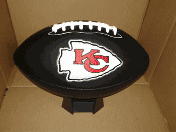 Kansas City Chiefs Black Matte Logo Full Size Football
