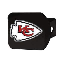 Kansas City Chiefs Black Metal Hitch Cover - 3D Color Emblem