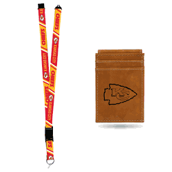 Kansas City Chiefs Brown Front Pocket Wallet Set