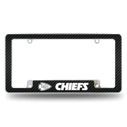 Kansas City Chiefs Carbon Fiber 12" x 6" Chrome All Over Automotive License Plate Frame
