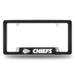 Kansas City Chiefs Carbon Fiber 12" x 6" Chrome All Over Automotive License Plate Frame for Car/Truck/SUV
