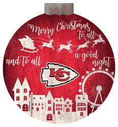 Kansas City Chiefs Christmas Village 12in Wall Art