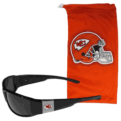 Kansas City Chiefs Chrome Wrap Sunglasses and Bag