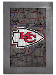 Kansas City Chiefs City Map 11x19 Sign