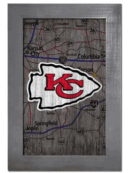 Kansas City Chiefs City Map 11x19 Sign