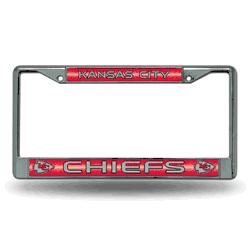 Kansas City Chiefs Classic 12" x 6" Silver Bling Chrome Car/Truck/SUV Auto Accessory