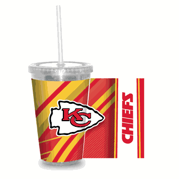 Kansas City Chiefs Clear Tumbler W/Straw